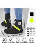 Zwart met neon gele band lage regenoverschoenen (Shoe Cover) van Perletti  2