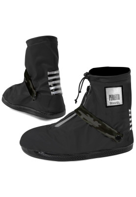 Zwart met camouflage band lage regenoverschoen (Shoe Cover) van Perletti 