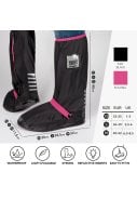 Zwart met roze band hoge regenoverschoenen (Shoe Cover) van Perletti 2