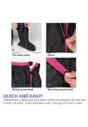Zwart met roze band hoge regenoverschoenen (Shoe Cover) van Perletti 3