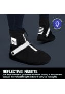 Zwart met zilveren band lage regenoverschoen (Shoe Cover) van Perletti 5