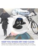 Zwart met zilveren band lage regenoverschoen (Shoe Cover) van Perletti 6