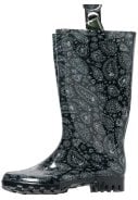 Zwart / wit dames regenlaars Paisley van XQ Footwear 4