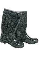 Zwart / wit dames regenlaars Paisley van XQ Footwear 3