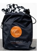 Zwart - witte blokken print duurzame extra lange regenbroek van LQSL 8