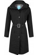 Zwarte dames regenjas (Long Coat) Bowie van Happy Rainy Days  1