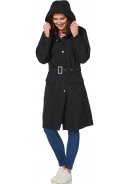 Zwarte dames regenjas (Long Coat) Bowie van Happy Rainy Days  2