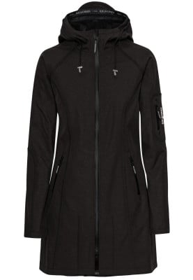 Zwarte driekwart softshell regenjas van Ilse Jacobsen