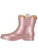 Roze metallic gevoerde Chelsea damesregenlaars Rubber Rain Boots van XQ 2