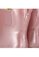 Roze metallic gevoerde Chelsea damesregenlaars Rubber Rain Boots van XQ 3