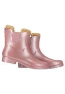 Roze metallic gevoerde Chelsea damesregenlaars Rubber Rain Boots van XQ 4