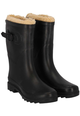 Zwarte gevoerde damesregenlaars Rubber Rain Boots van XQ