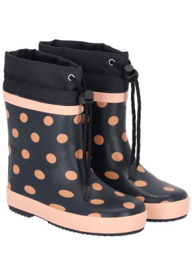 Donkerblauw met stippen kinder regenlaars Blizzard  van XQ Footwear