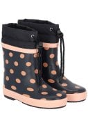 Donkerblauw met stippen kinder regenlaars Blizzard  van XQ Footwear