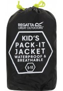 Zwarte kinderregenjas Pack It III van Regatta 5