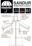Zwarte lange regenjas Danesandur Winter Coat van Danefae 3