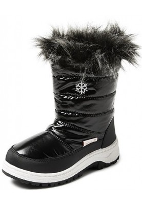 Zwarte met sneeuwvlokjes snowboot / winterlaars