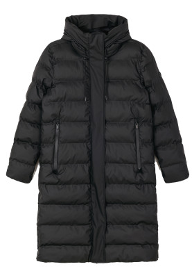Zwarte puffer lange regenjas Glaze van Tantä