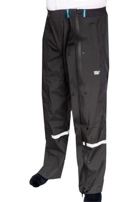 Zwarte regenbroek met volledige rits van Hello Rain
