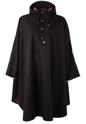 Zwarte regenponcho Danerain poncho van Danefae