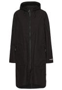 Zwarte softshell A-lijn regenjas van Ilse Jacobsen