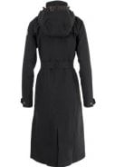 Zwarte Urban outdoor lange damesregenjas / trenchcoat van Agu 2