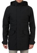 Zwarte Urban outdoor long parka regenjas van Agu 3